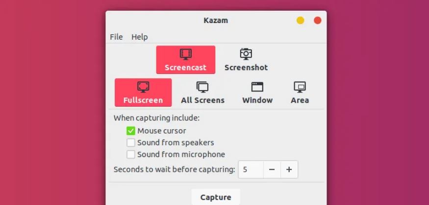 Kazam for Linux