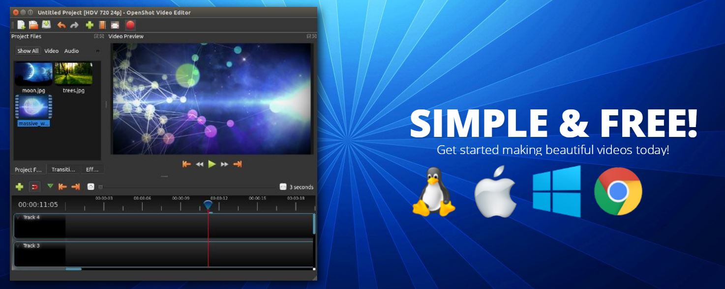 Openshot free video editing app for Linux Ubuntu