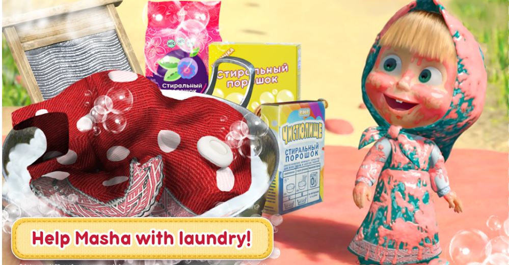 Masha Laundry App for Baby Girls kids children
