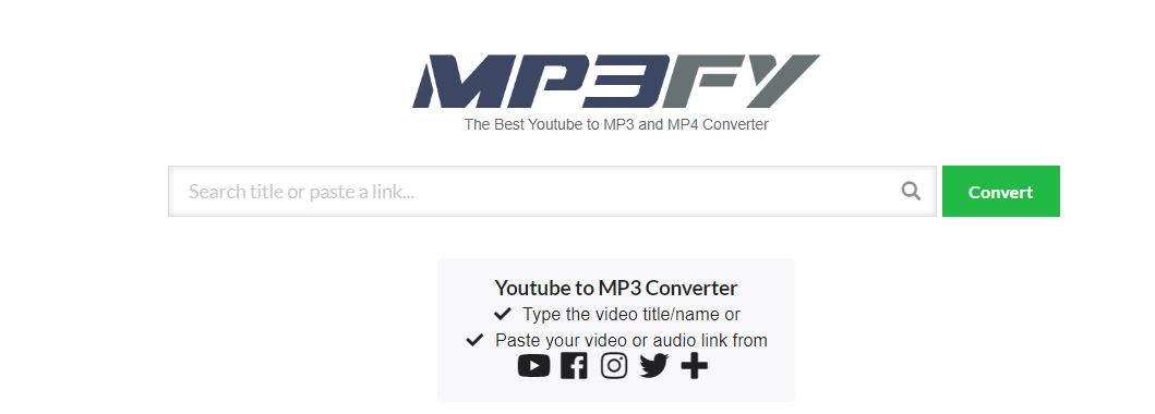 mp3fy Free websites to convert YouTube Video to mp3