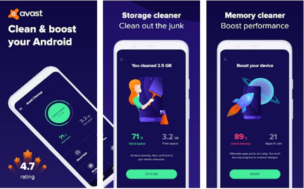 Avast cleanup boost android device trash cleaner apps